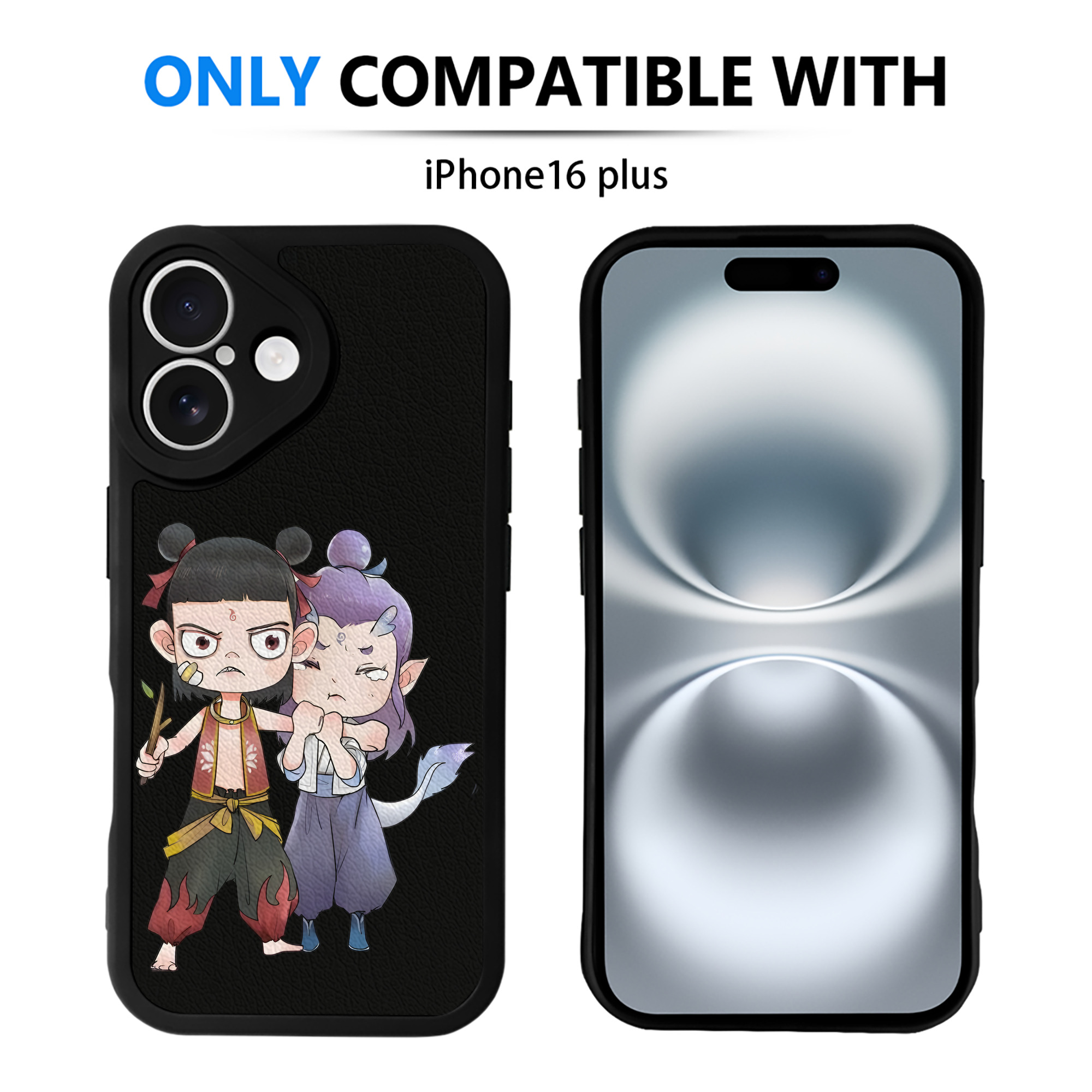 （画像用） Ne Zha 2 ナタ 魔童の大暴れ 【iPhone 16シリーズ対応】シリコンスマホケース（レザー調） 材質：シリコン